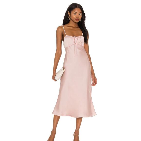 Lovers & Friends Dee midi dress Petal Baby Pink Size XL Coquette balletcore XL - Picture 1 of 11
